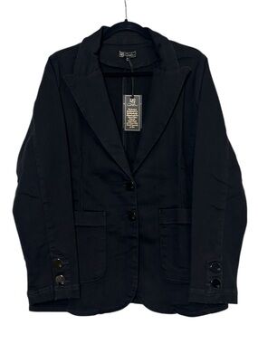 Women’s Black Tailored Two-Button Denim Blazer
